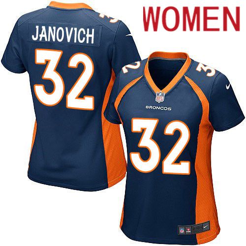 Women Denver Broncos #32 Andy Janovich Nike Navy Game NFL Jersey